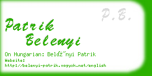 patrik belenyi business card